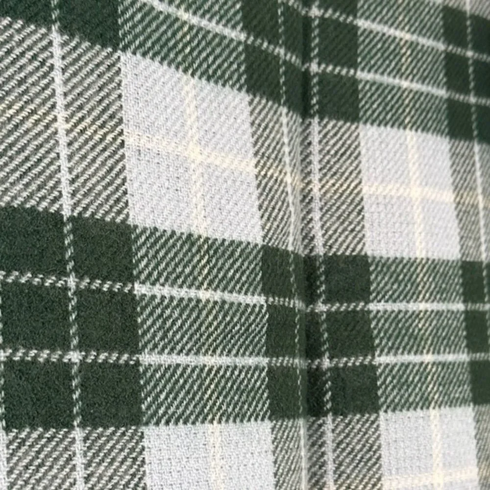 NWT J. Crew Rectangle Plaid Scarf Womens OS Fringe Preppy Green Powder Blue New